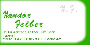 nandor felber business card